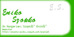 eniko szopko business card